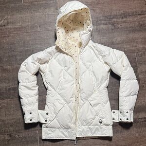 Burton Reversible Cream Hooded Puffer Jacket
